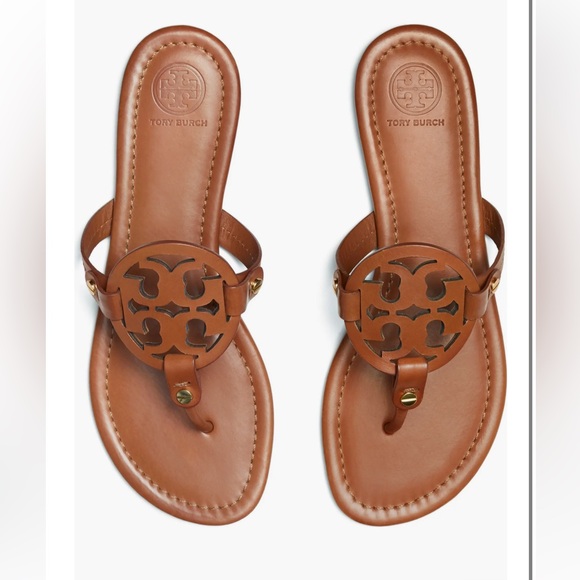 Tory Burch Shoes - Tory Burch Miller Thong Sandals Slides Vintage Vachetta Tan Brown Leather W 10.5
